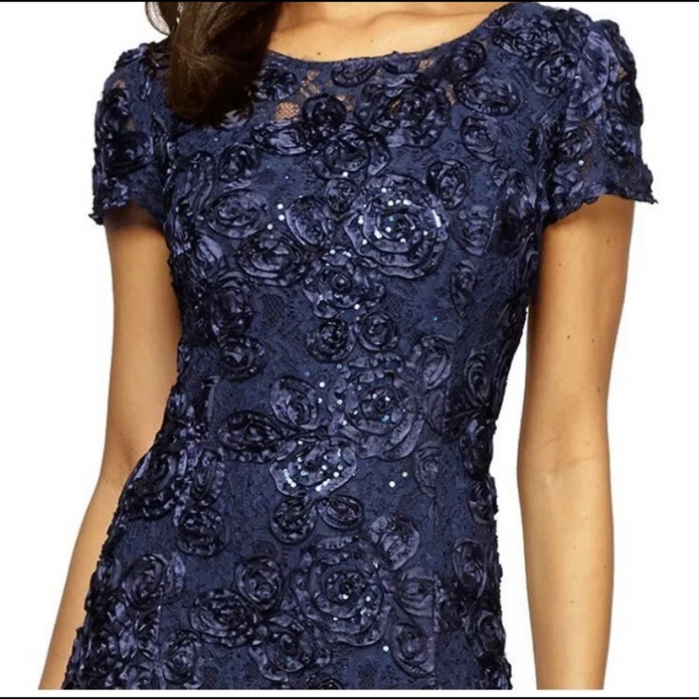 alex evenings Long Rosette A-line Gown, Size 18